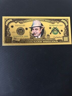 Gold Scarface Novelty Collectible Bill - Men Accessories